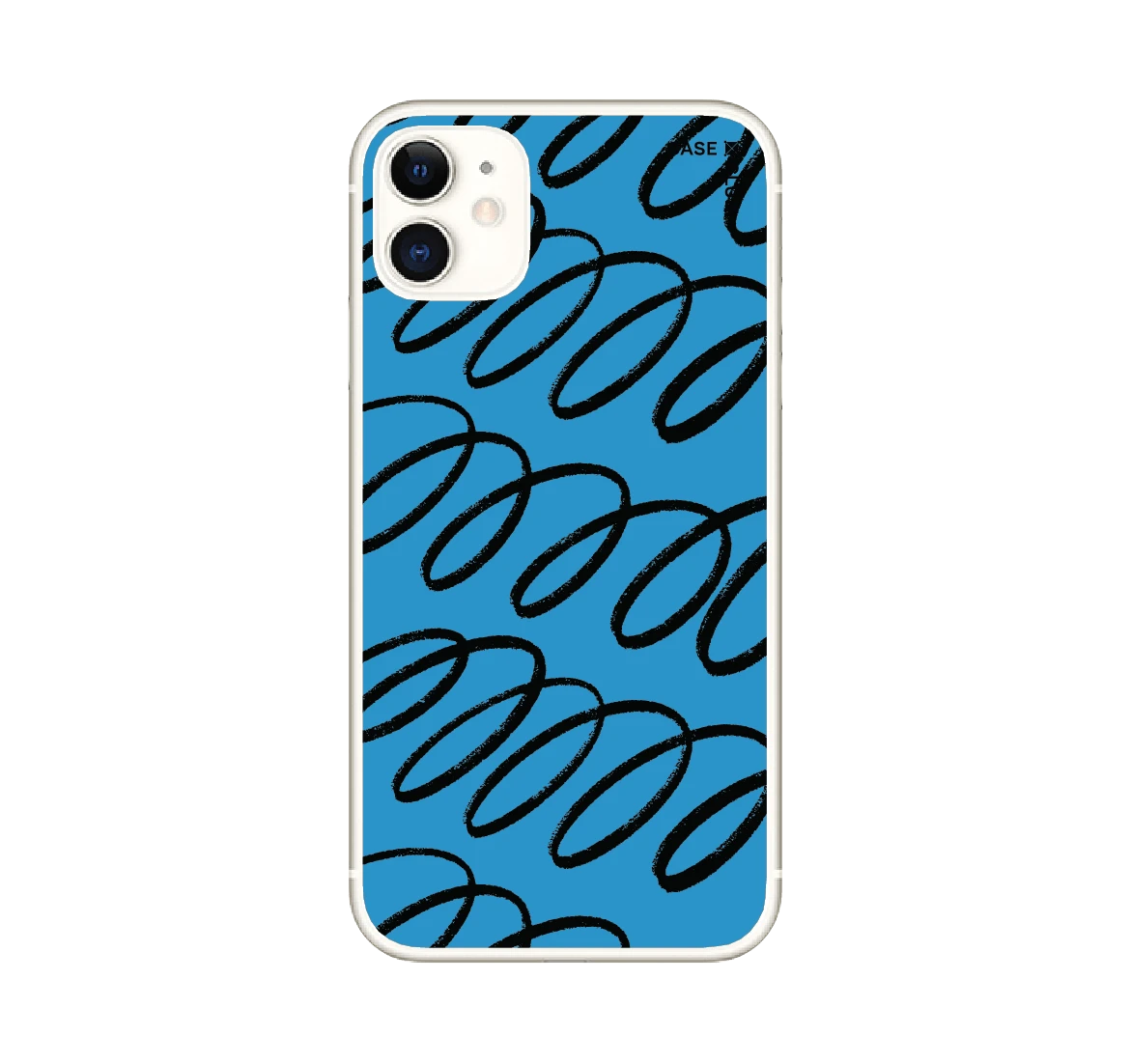 เคสใส iphone 11 ลวดลายเส้นโค้งสีฟ้าดำ